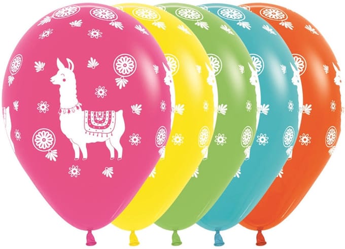 Latex ballonnen rond Lama, 12inch - 25 stuks