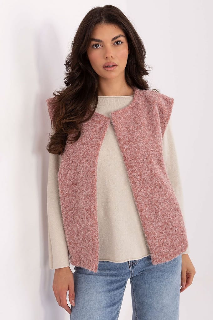Bouclé Charm Vest - Roze / One Size