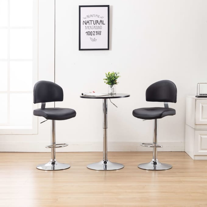 vidaXL - Barstoelen - 2 - st - kunstleer - zwart