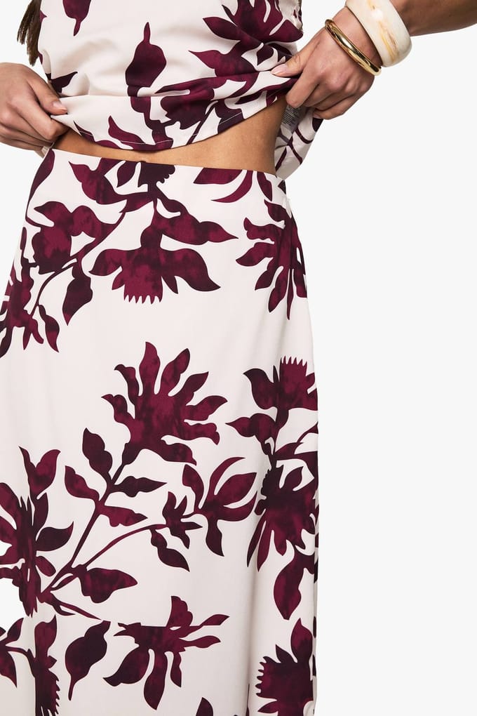 boohoo Dames Floral Basic Bias Cut Woven Maxi Rok | Purple | Maat: 6