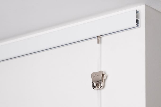 STAS Schilderijrail - Ophangsysteem Schilderijen - Cliprail Pro - Wit -150 cm - Complete Kit