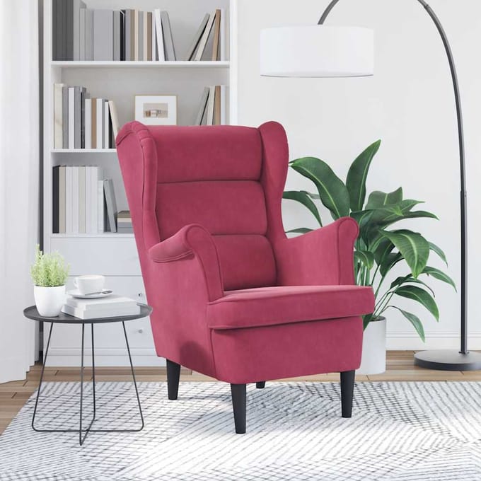 vidaXL Fauteuil fluweel wijnrood