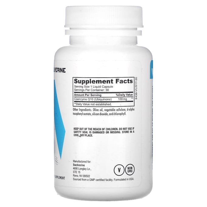 CoQ10, 30 Capsules (100 mg capsules)