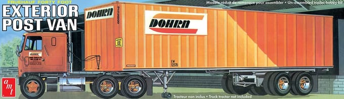 AMT Modelbouwpakket Militaire voertuigen - 1357 Dohrn Fruehauf - Exterior Post Van Trailer Plastic - 1:25 - Modelbouw
