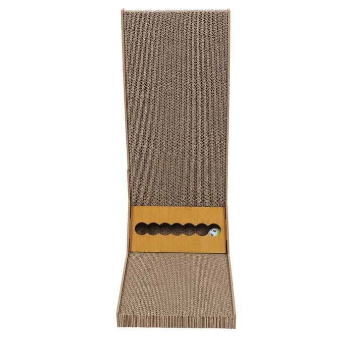 L-vorm Kattenkrabber Duurzaam Karton Kattenkrabmat Interactief Kattenkrabspeelgoed voor Binnen beige