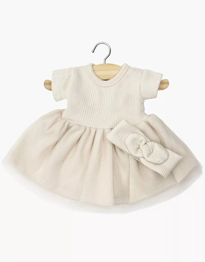 Minikane Poppenkleding Balletjurk Rosana Creme 28 cm