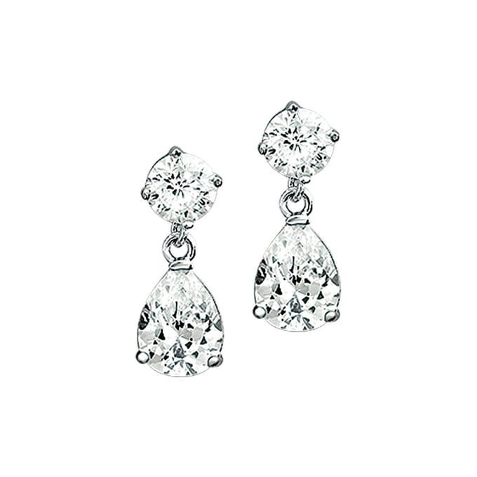 Zilver Gerhodineerd Oorhangers Zirkonia 1301932