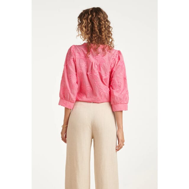 Smashed Lemon Blouse met tropisch palmborduursel |