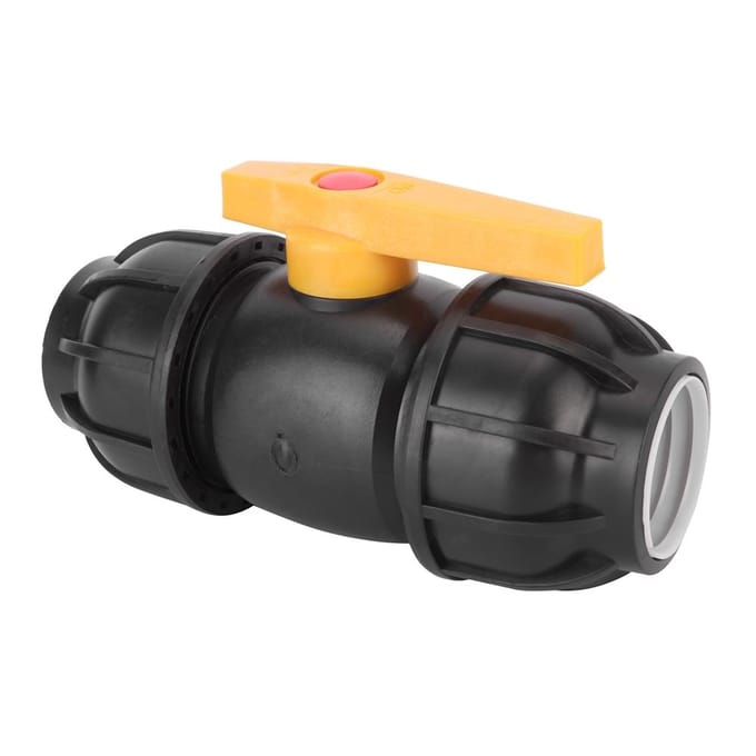 PE Plastic 50mm Diameter Kogelkraan Connector Waterleiding Fitting Accessoires