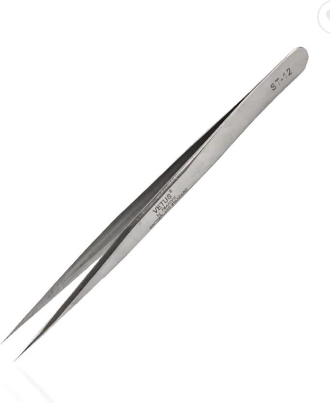Vetus ST-12 Eyelash Tweezer / rvs rechte pincet