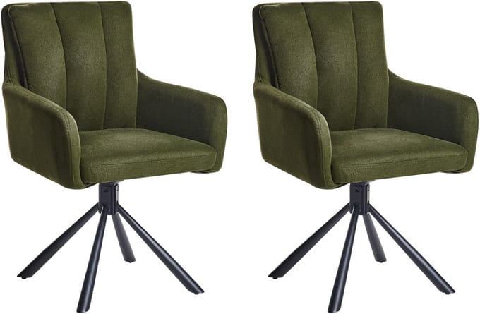 SARDOAL - Eetkamerstoel set van 2 - Donkergroen - Polyester