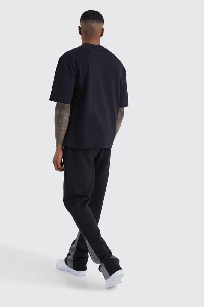 Regular Fit Wereldwijd Contraststeek Inlegzak Jogger | Black | Size Medium