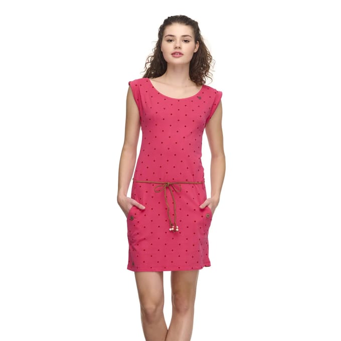 Ragwear jurk tag dots Donkerrood-M (38)