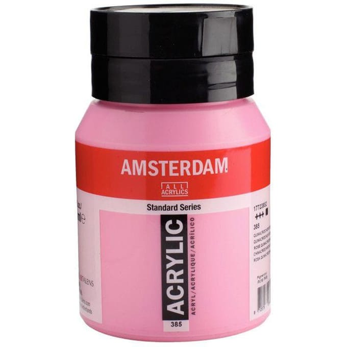 Peinture acrylique - QUINACRIDONE - Amsterdam - 500ml - LIGHT ROSE - Résistance à la lumière rose