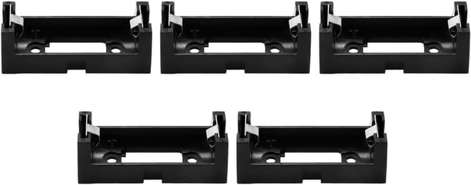 Batterijhouders CR123A - 5 Stuks Houder - PCB Circuit - 2-Pins Connector - 43 cm - Zwart
