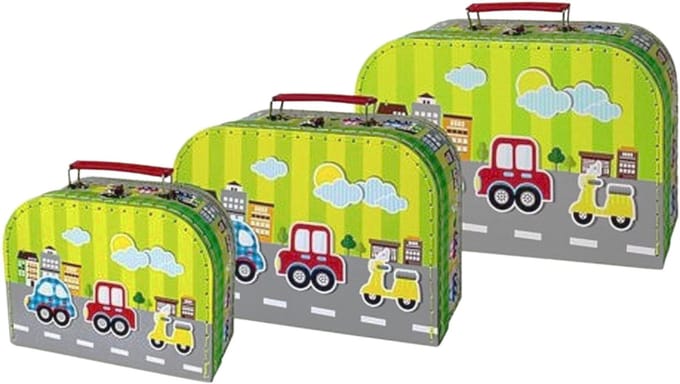 Simply for Kids 3-delige Kofferset Voertuigen