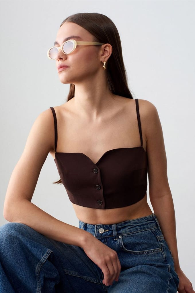 Dames Korte Aansluitende Tencel Vest