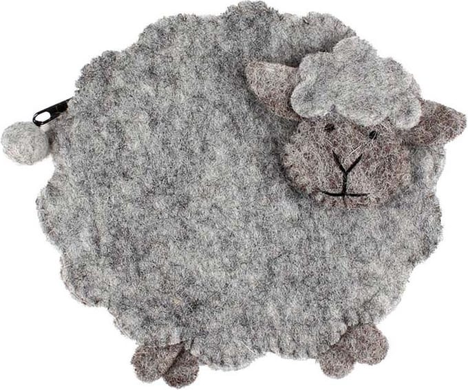 Portemonnee vilt schaap 14x15cm