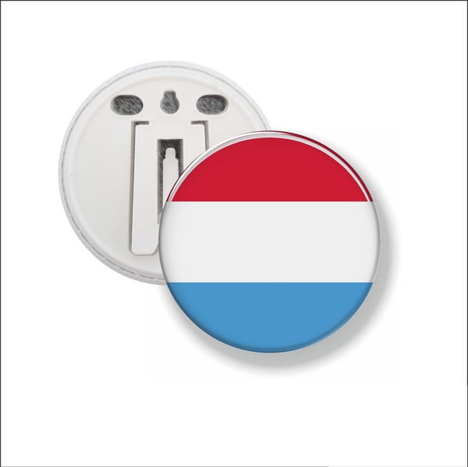 Button Met Clip 58 MM - Vlag Luxemburg
