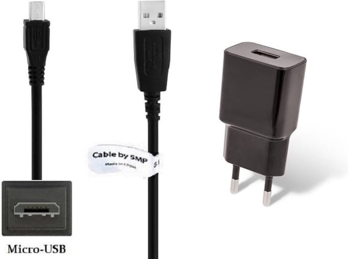 OneOne 2A lader + 0,9m standaard Micro USB kabel. Universele oplader adapter past op JBL Flip 2 / 3 / 4, Clip 1 / 2 / 3 / Plus / Clip 3SAND, Clip + Plus, Go, Go 2, Go Plus, Charge 1 / 2 / 2+ / 3 / plus