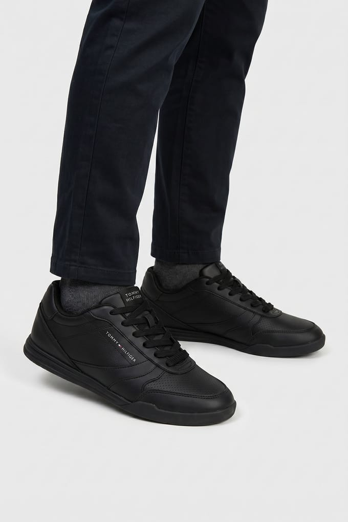 Tommy Hilfiger Lopro Cup Leather Shoes Black Größe: 41 | Trainers Outlet | Herren | Schwarz