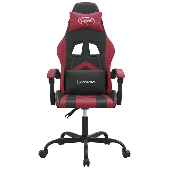 vidaXL - Gamestoel - kunstleer - zwart - en - wijnrood