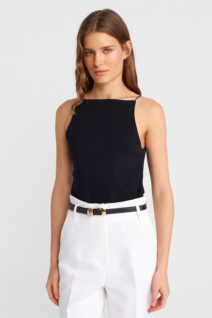 Slim-Fit Halterhals Jersey Blouse