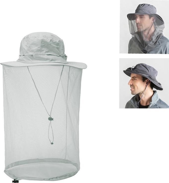 Hoofdnet - Hoed met net - Grijs - Large
