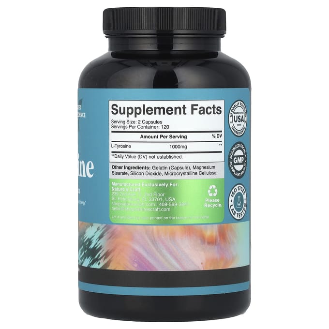 Nature's Craft, l-tyrosine, 1.000 mg, 240 capsules (500 mg per capsule)