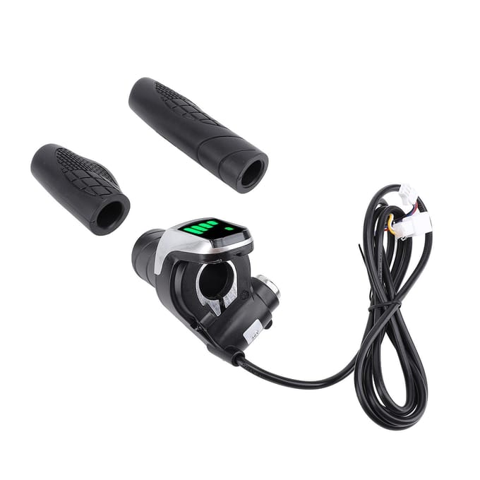 36V Draaigashendel met LCD-display, Sleutelslot, Vermogensindicator, Elektrische Scooter Rubber Half gray