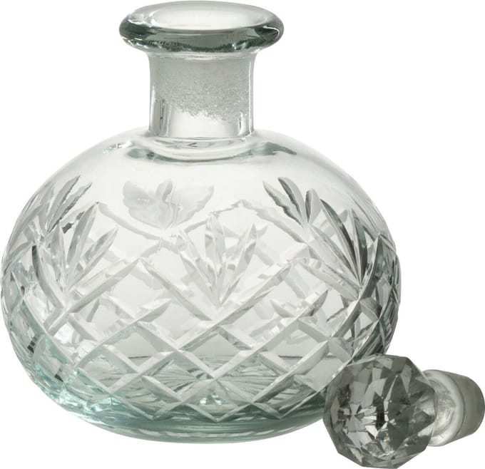 J-Line decoratie fles Line - glas - transparant - medium