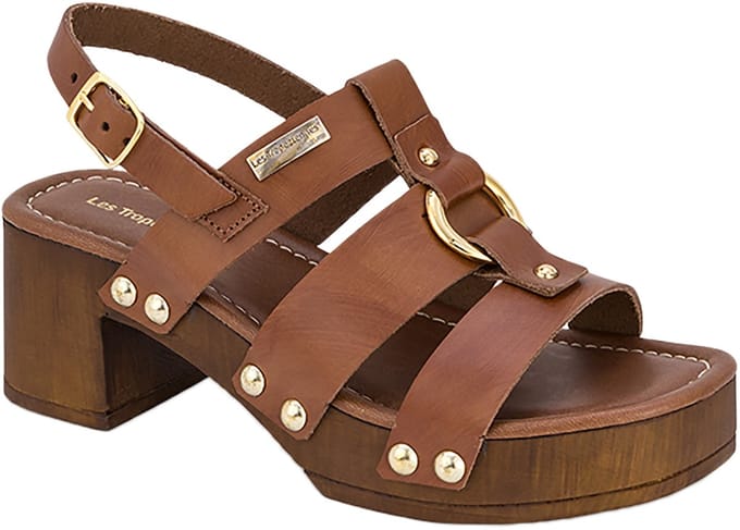 Penelope leren sandalen met hak
