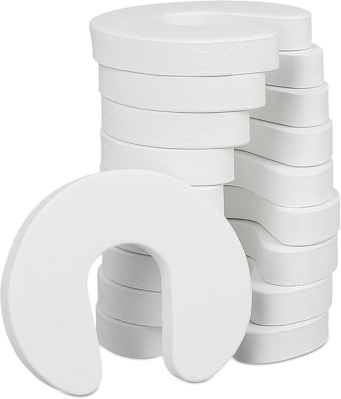 10 stuks - Kinderbeveiliging Deurstopper - Deurklem - Deurstopper - Foam - Deurbescherming - Deurklink bescherming - Kinderbeveiliging Deur - Wit