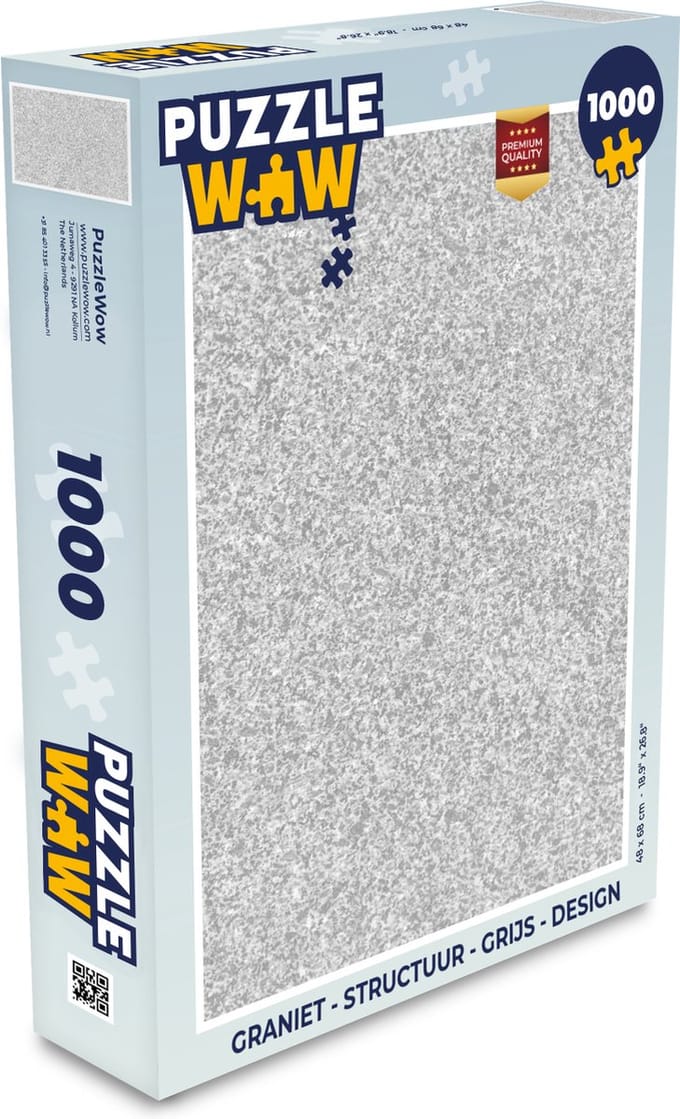Puzzel Graniet - Structuur - Grijs - Design - Legpuzzel - Puzzel 1000 stukjes volwassenen