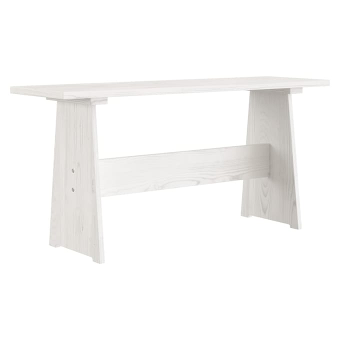 vidaXL - Eettafel - met - bankje - REINE - massief - grenenhout - wit