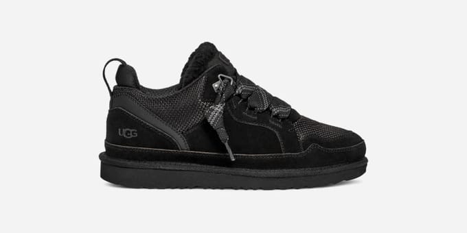 UGG® Lowmel for Kids in Black, Size 1, Canvas/Suede/Recycled Materials