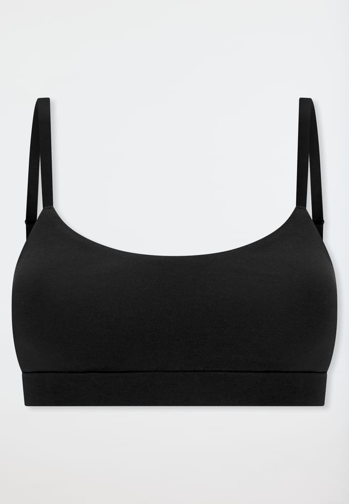 Schiesser Bustier Unique Cotton met uitneembare pads - Dames Beha zwart