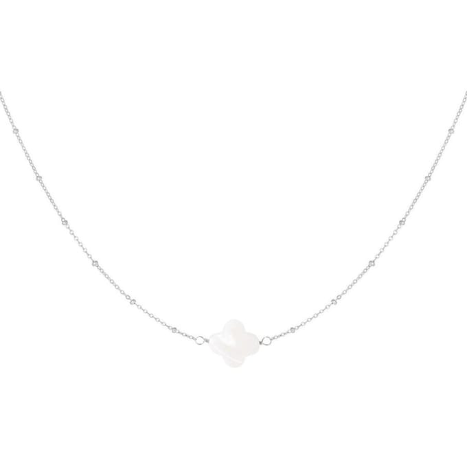 Yehwang Ketting Zeeschelp Klaver zilver