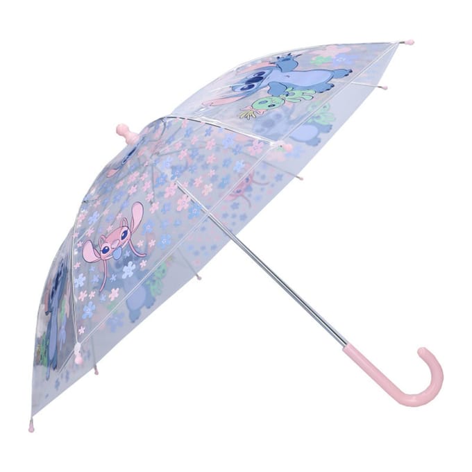 Lilo & Stitch Rainy Days Paraplu - Paars / Transparant - 60 x 71 x 71 cm - Kinderparaplu - Stitch