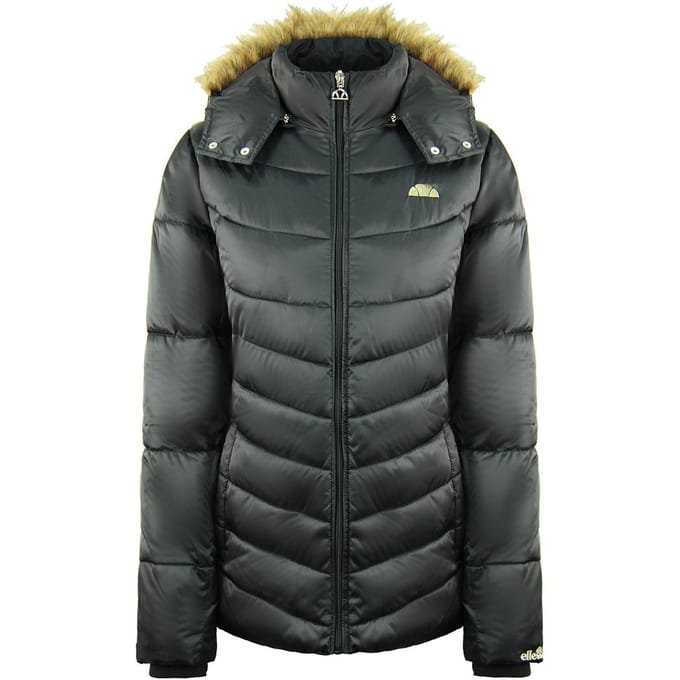 Ellesse Womens Zwarte Mantel met Capuchon
