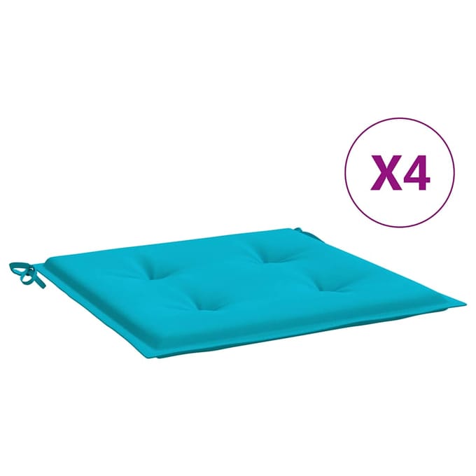 vidaXL Tuinstoelkussens 4 st 40x40x3 cm stof turquoise