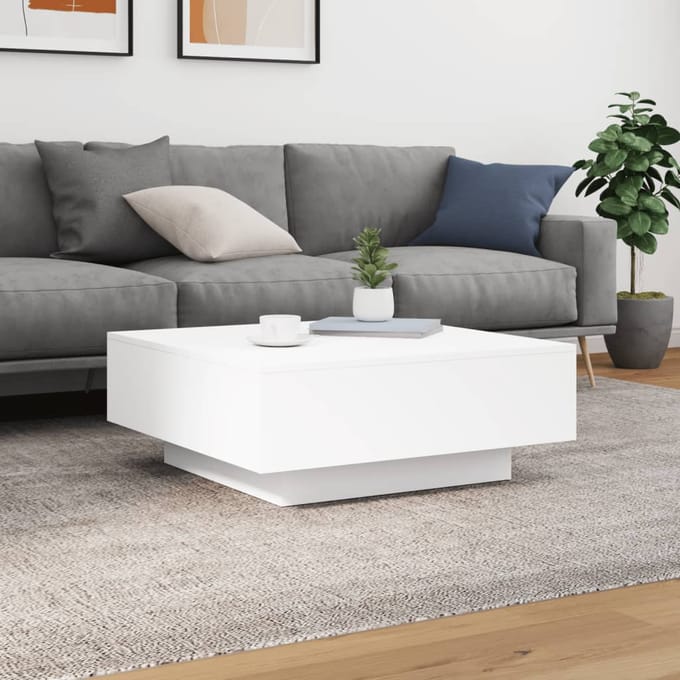 vidaXL - Salontafel - 80x80x31 - cm - spaanplaat - wit