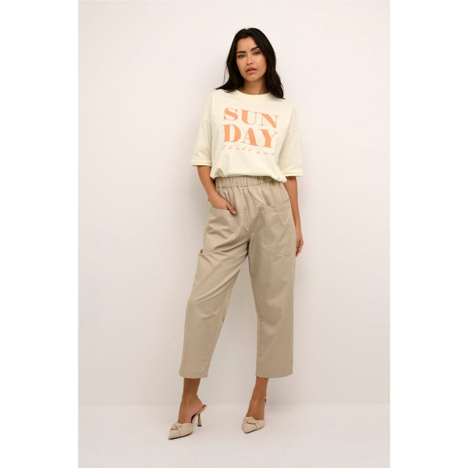 T-shirt Oversize fit Turtledove offwhite