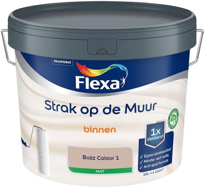 Flexa - Strak Op De Muur Binnen Mat - Buzz Colour 1 - Mengverf - 10 L