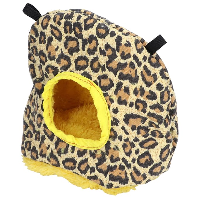 Warm Vogelhuisje Ronde Vorm Zacht Pluche Ruimtebesparend Gemakkelijk Schoon te Maken Veiligheid Papegaaien HuisLuipaardprint kleur luipaardprint