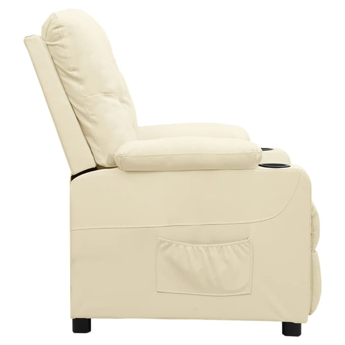 vidaXL - Fauteuil - verstelbaar - kunstleer - crèmekleurig