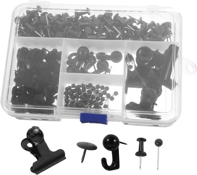Prikkers Set - Decoratie Punten - Documenten Bevestigen - Duurzaam Metaal - 3.2x3x2cm - Zwart