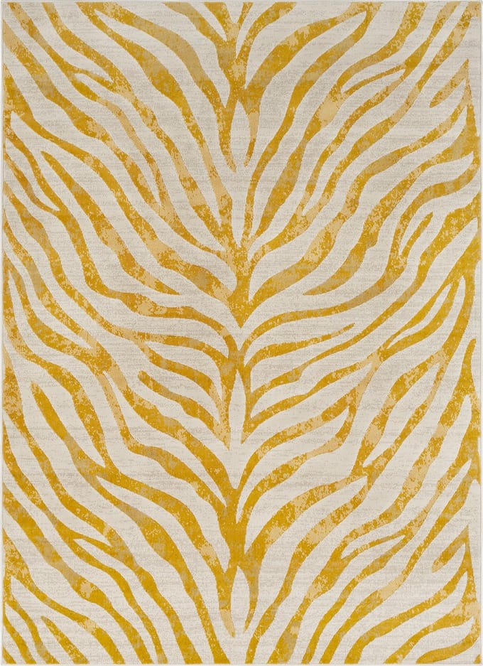 SURYA Cybele vloerkleed zebra boho geel beige