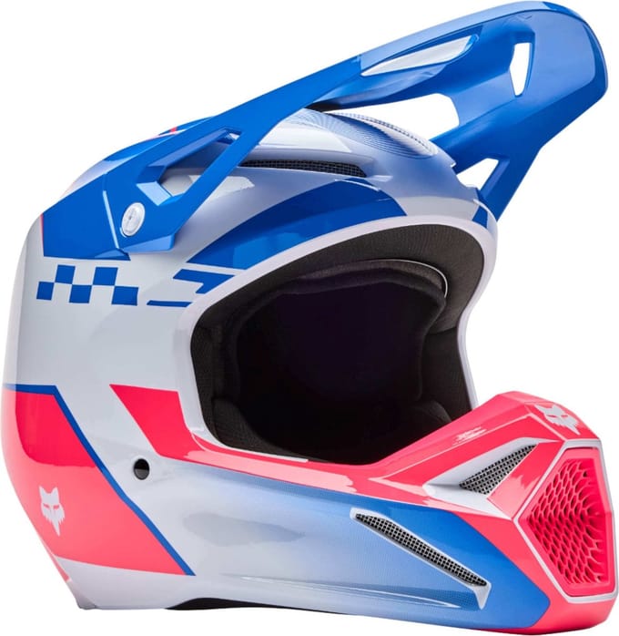 FOX V1 Collect Blauw Roze Crosshelm - Helm