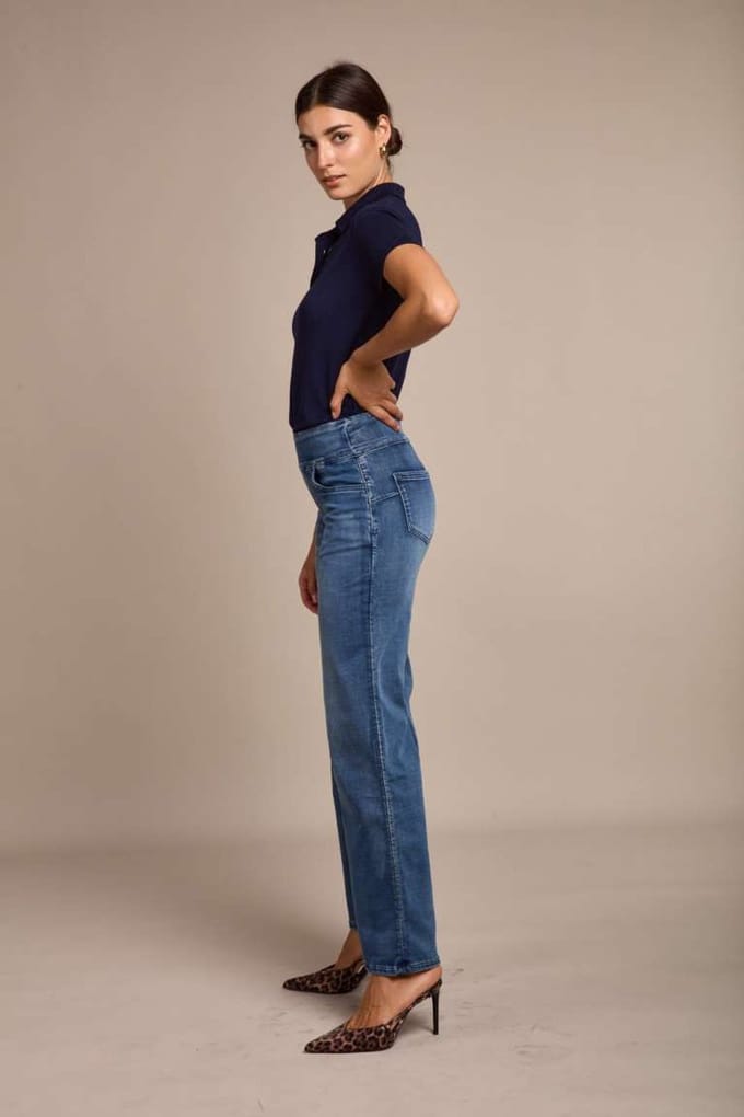 Broek Toxik3 hoge taille jog denim straight extra comfy